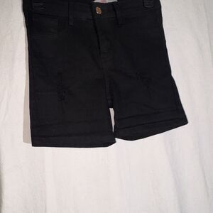 DENIM DIVA Women's Black Bermuda Denim Shorts Mid Rise 5-Pocket Size 2